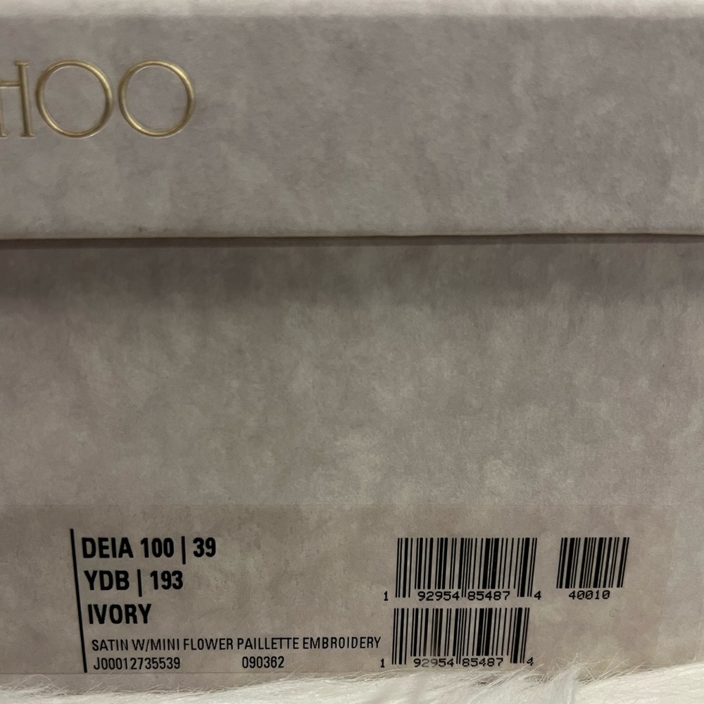 Jimmy Choo Delia Mini Flower Embellished Satin Heels 100mm - Picture 5 of 7